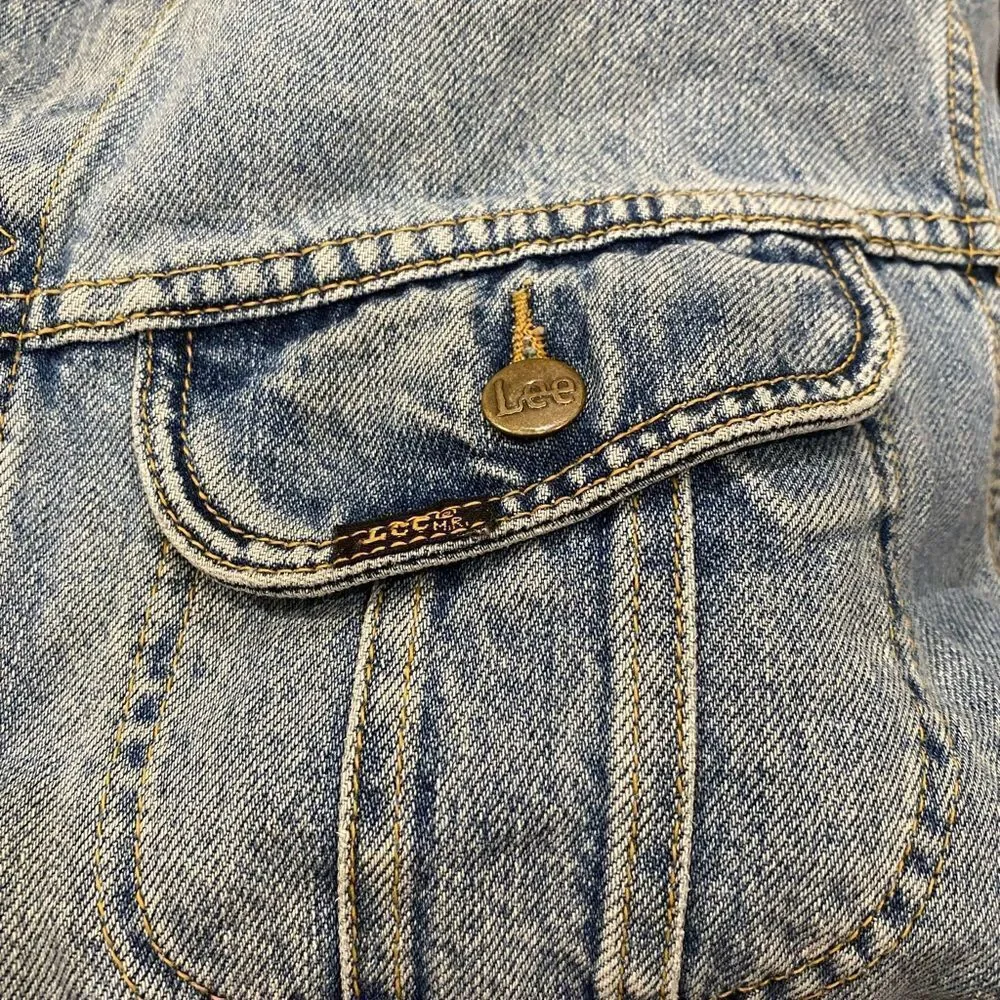UO Urban Outfitters Lee Renewal Remade Fringe Trim Lined Denim Jacket NEW XL